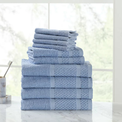 10 Piece Bath Towel Set with Upgraded Softness & Durability, Gray