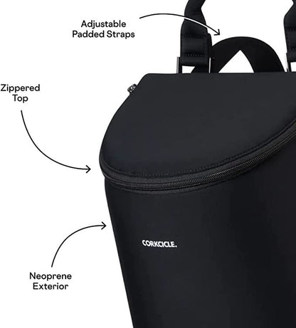 Corkcicle Eola Insulated Soft Cooler, Bucket Bag, Insulated, Black Neoprene