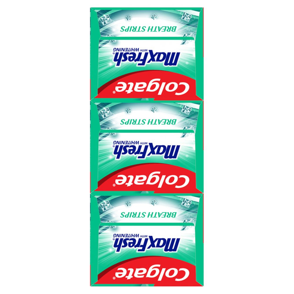 Colgate Max Fresh Toothpaste, Mini Breath Strips, Clean Mint, 3 Pack, 6.3 oz