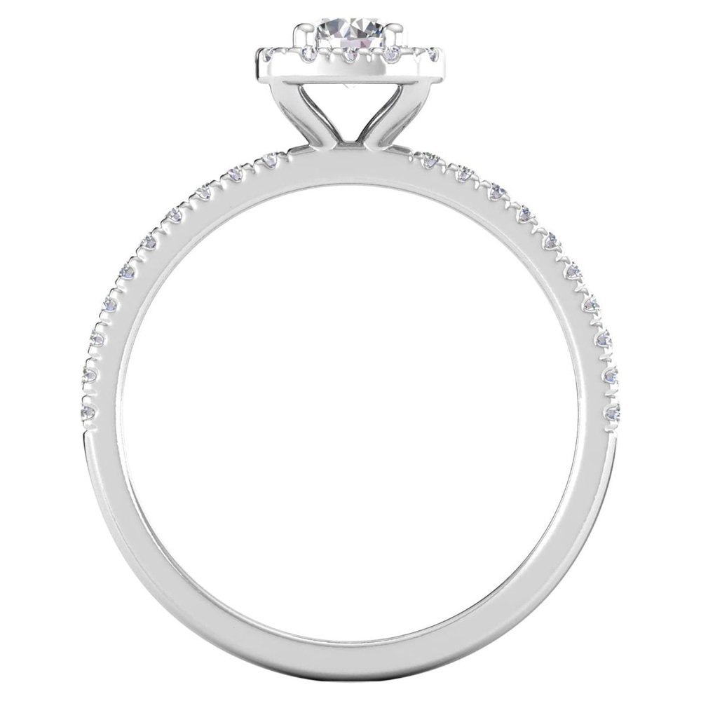 1/2ctw Diamond Halo Engagement Ring in 10k White Gold