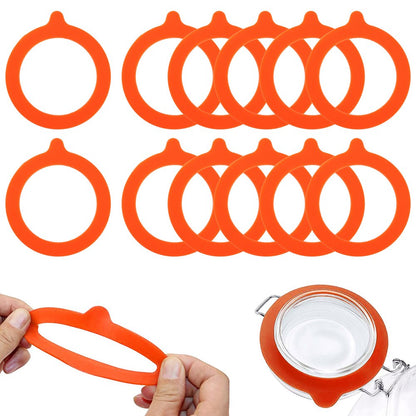 12pcs Silicone Sealing Rings Gaskets for Mason Jar, EEEkit Silicone Seal Rings, Airtight Rubber Seals Rings, Silicone Replacement Gasket for Regular Mouth Canning Jars Lids