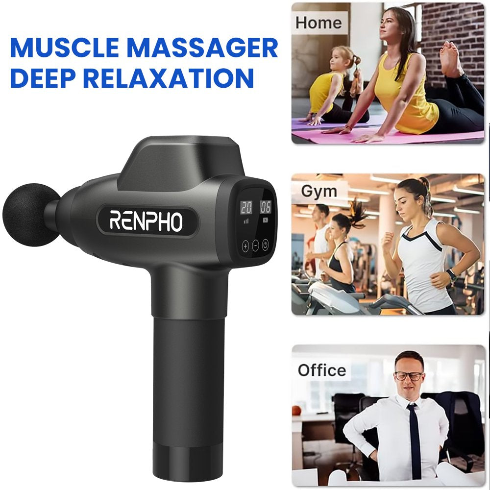 Renpho Percussion Muscle Massage Guns for Athletes Pain Relief -Black, Ideal Gifts