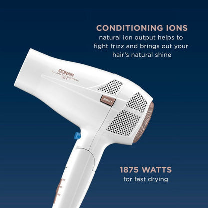 Conair Frizz-Reducing Conair Double Ceramic Travel Hair Dryer, Travel Light And Help Fight Frizz 289DCM