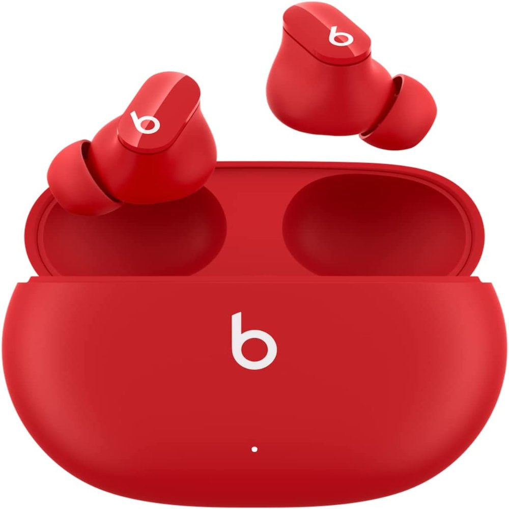 Restored Beats Studio Buds True Wireless Noise Cancelling Earbuds - Class 1 Bluetooth, 8 Hours of Listening Time, Sweat Resistant, Built-In Microphone - (Red) (Refurbished)