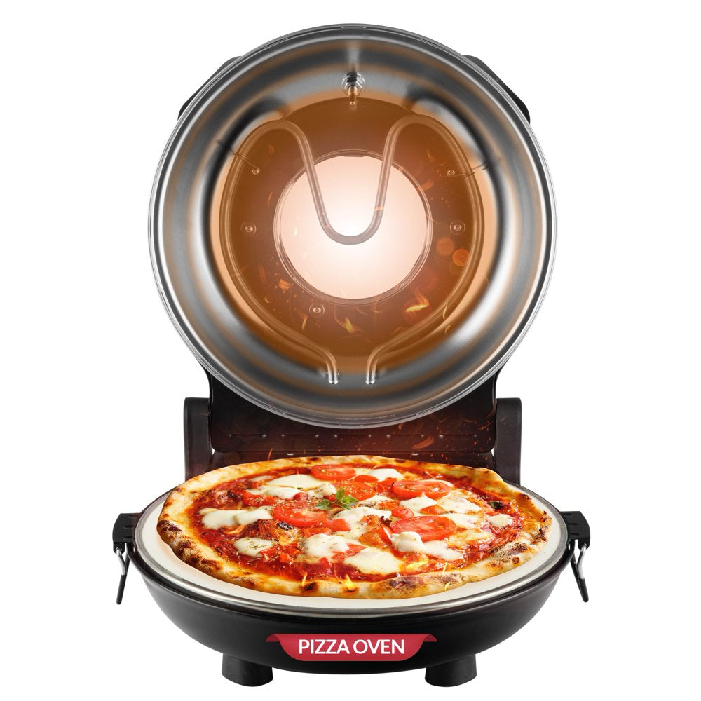 Piezano Pizza Maker 12 inch Pizza Machine Improved Cool-touch Handle Pizza Oven Electric Countertop Oven 12" Indoor Grill/Griddle