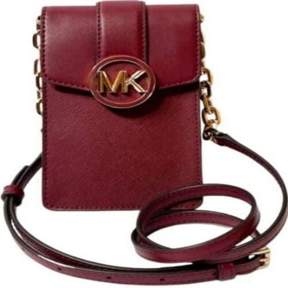 MICHAEL KORS Womens Carmen Small Logo Smartphone Crossbody Bag 35S2GNMC5B-847 (Brown)