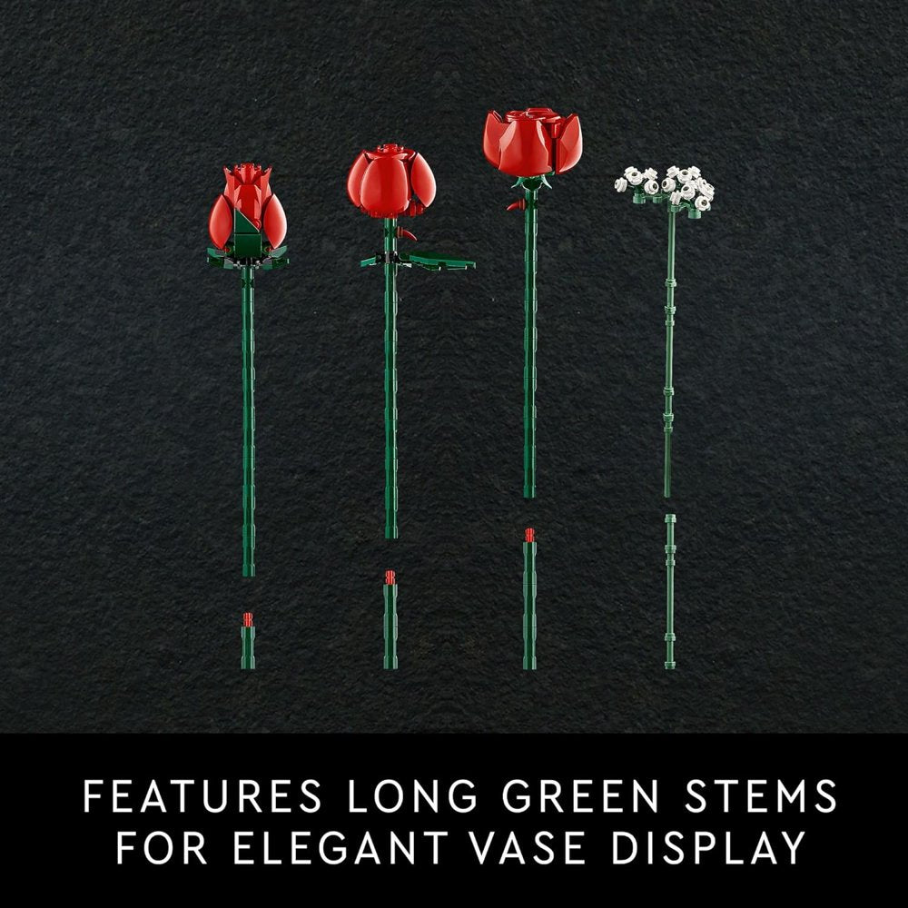 LEGO Icons Bouquet of Roses, Home Décor Artificial Flowers, Gift for Her or Him for Anniversary and Valentine’s Day, Botanical Collection, 10328