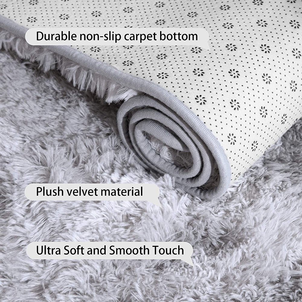 79 Inch Luxury Super Soft Shaggy Area Rug Shaggy Rug,Fluffy Shag Rug Floor Rug,Anti-Skid Carpet For Living Room Bedroom,Kids Pets Play Carpet