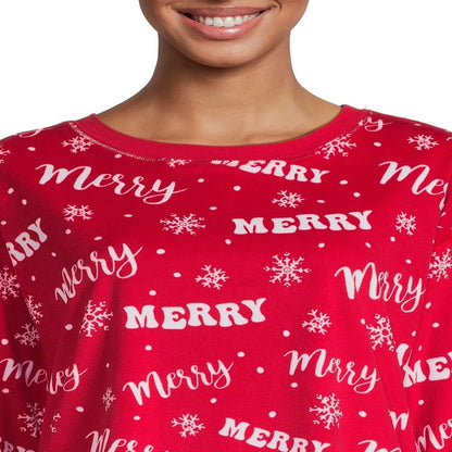 Holiday Time Women's Merry Christmas Pajama Set, 2-Piece, Sizes S-3X