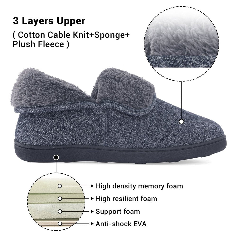 VONMAY Men's Fuzzy Slippers Boots Memory Foam Booties Comfy House Shoes Indoor Outdoor