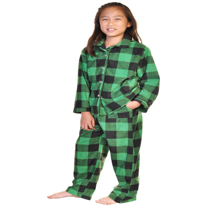 Angelina Christmas Cozy Fleece Notch Collar Pajama Set with Pockets (1-Pack)