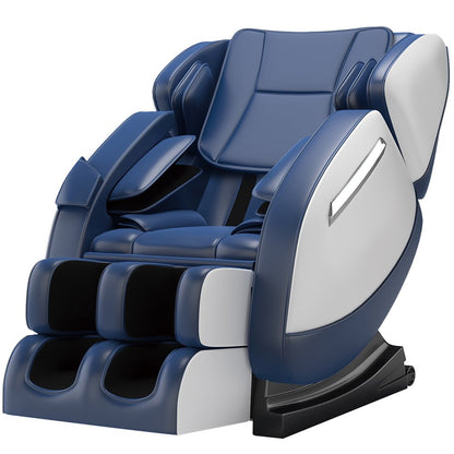 Real Relax Massage Chair, Full Body Recliner with Zero Gravity Chair, Air Pressure, Bluetooth, Heat and Foot Roller Included, Blue