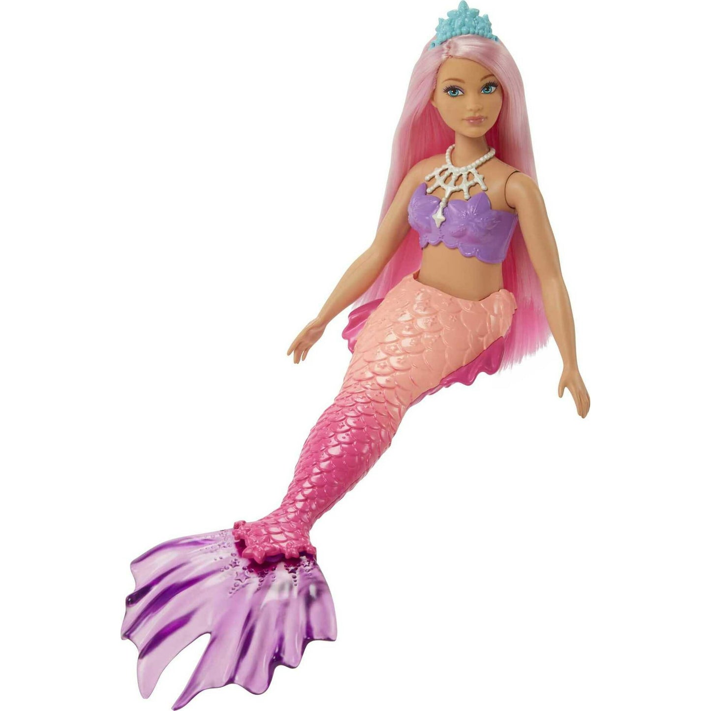 Barbie Dreamtopia Mermaid Doll with Curvy Body, Pink Hair & Tail & Tiara Accessory