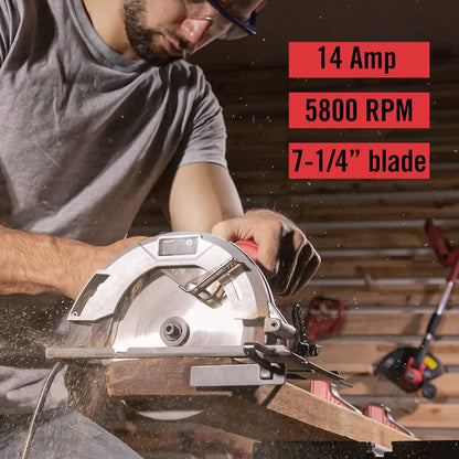 14 Amp 7-1/4 inch Electric Circular Saw Corded Wood Saw Red ,PS4015