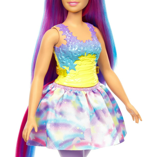 Barbie Dreamtopia Unicorn Doll with Headband & Tail, Purple Hair & Rainbow Skirt