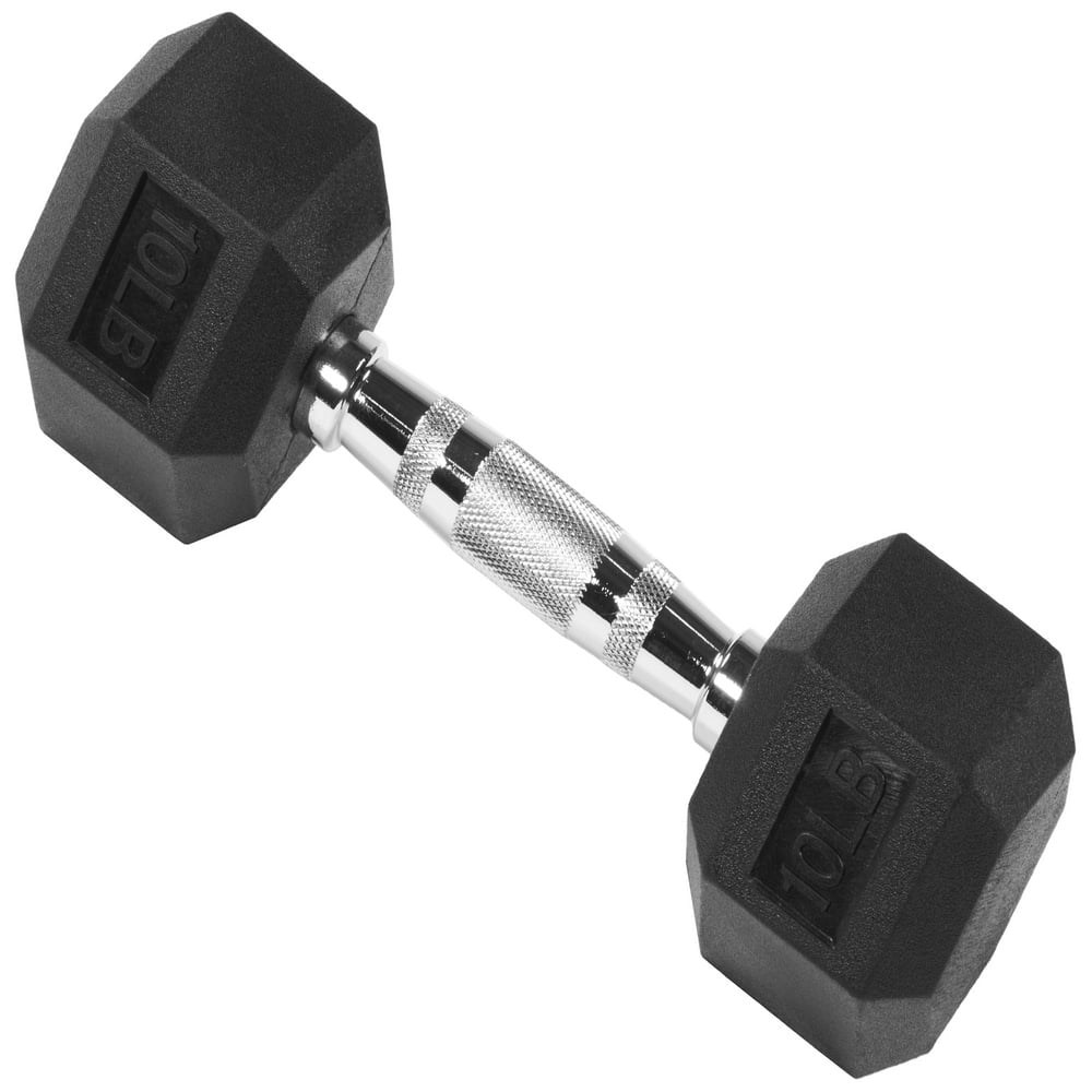 BalanceFrom Rubber Encased Hex Dumbbell, 35LBs, Single