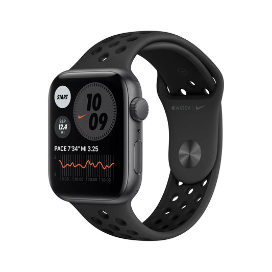 Apple Watch Nike SE (1st Gen) GPS, 44mm Space Gray Aluminum Case with Anthracite/Black Nike Sport Band - Regular