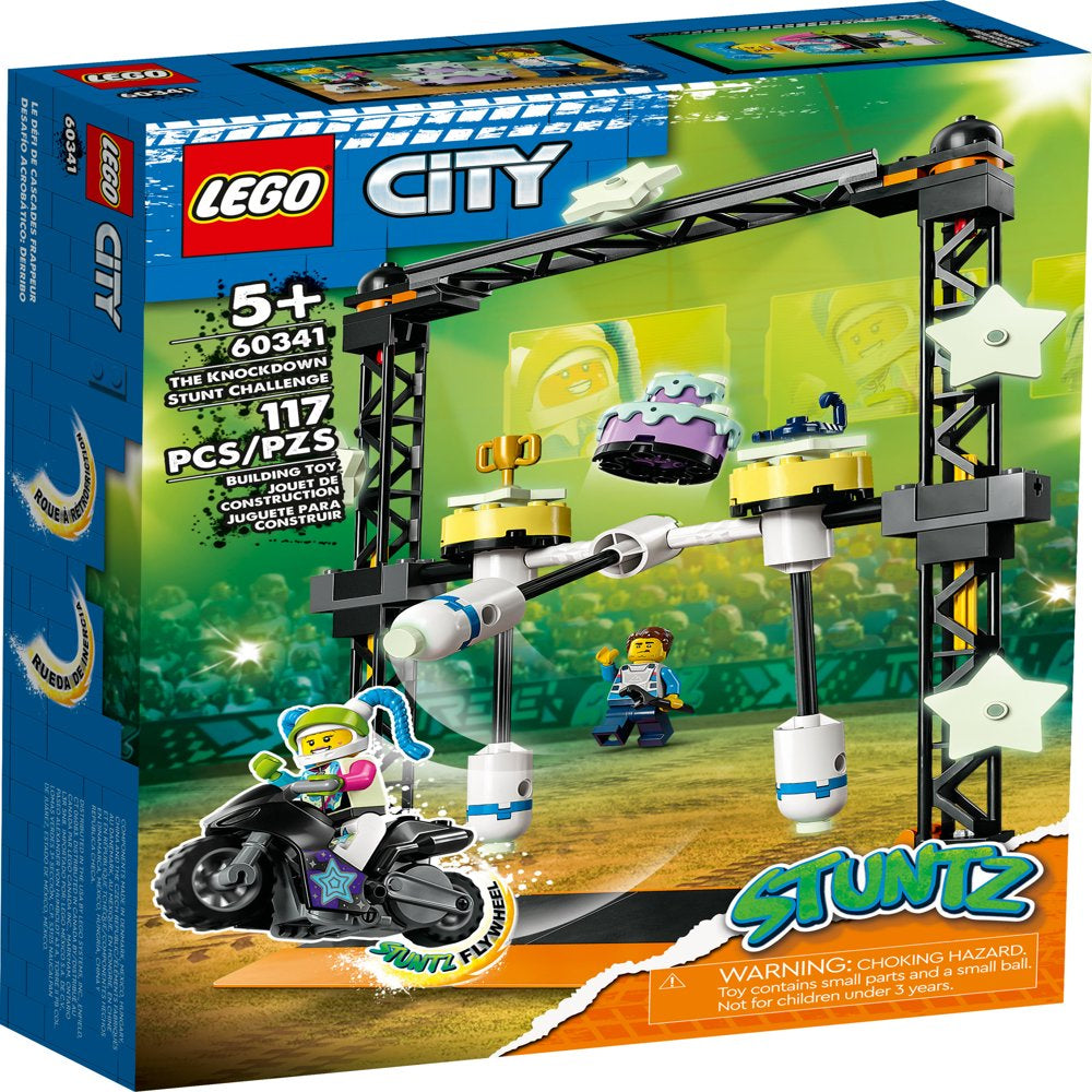 LEGO City Stuntz The Knockdown Stunt Challenge Playset, 60341 Adventure TV Series Action Toy For Kids Aged 5 plus with Stunt Bike, Racer & Accessories