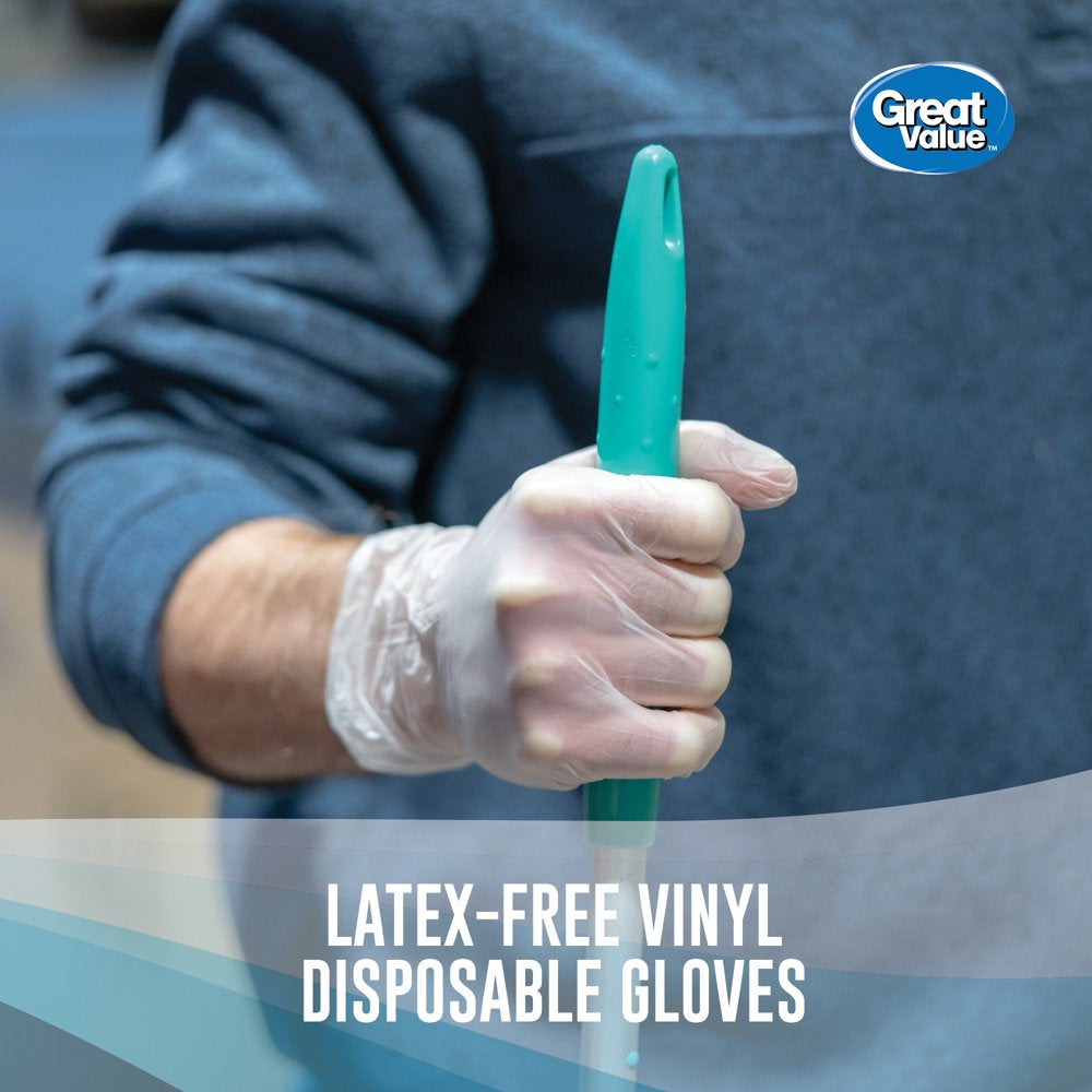 Great Value Vinyl Disposable Gloves, One Size, 100 Ct