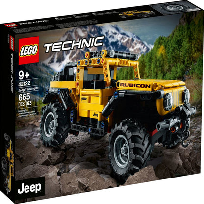 LEGO Technic Jeep Wrangler 4x4 Toy Car Model Building Kit, All Terrain Yellow SUV