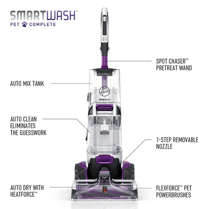 Hoover Smartwash Pet Complete Automatic Carpet Cleaner Machine, FH53010