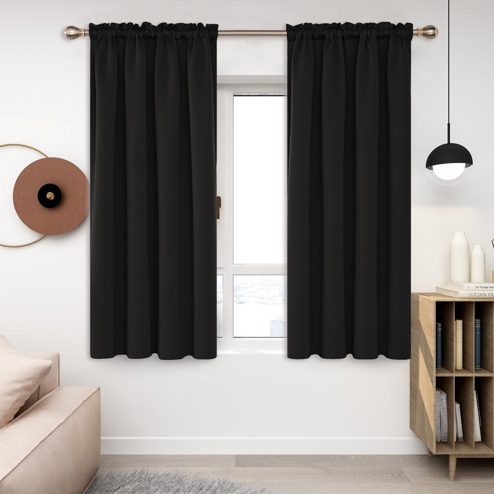 Deconovo Blackout Curtains Rod Pocket Curtain Panels Thermal Insulated Curtains for Dining Room 52 W x 54 L inch 2 Panels