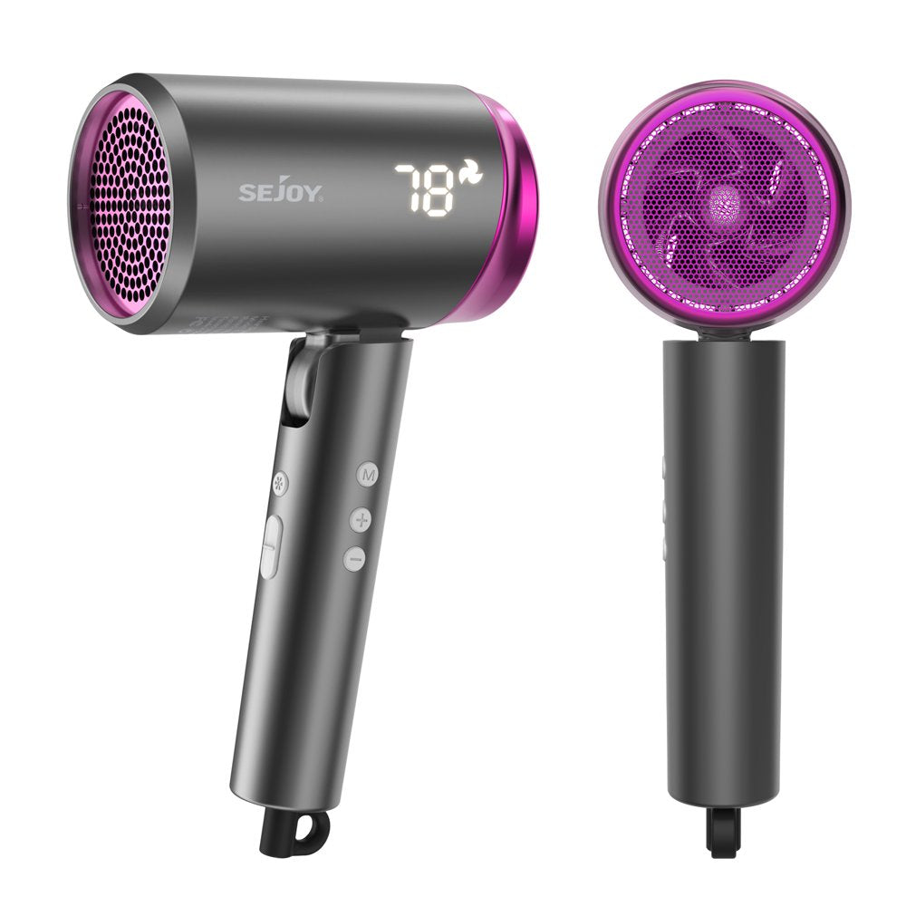 Sejoy High Speed Hair Dryer, 1800W Powerful Fast Blow Dryer, LED Display Negative Ion Hair Dryer Compact for Travel