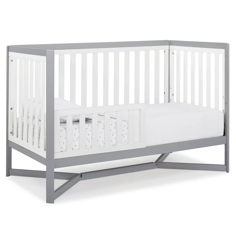 Delta Children Tribeca 4-in-1 Convertible Baby Crib, Greenguard Gold Certified, White/Grey