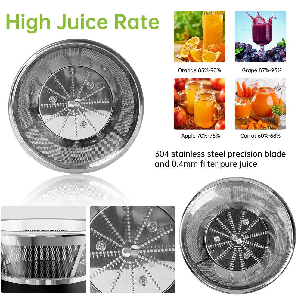 Juicer, 400W Centrifugal Juicer Machine with 3" Feed Chute for Whole Fruits and Vegetables, Juice Extractor Easy to Clean, 3 Speeds Control, Anti-Drip, , Stainless Steel, BPA Free, Silver