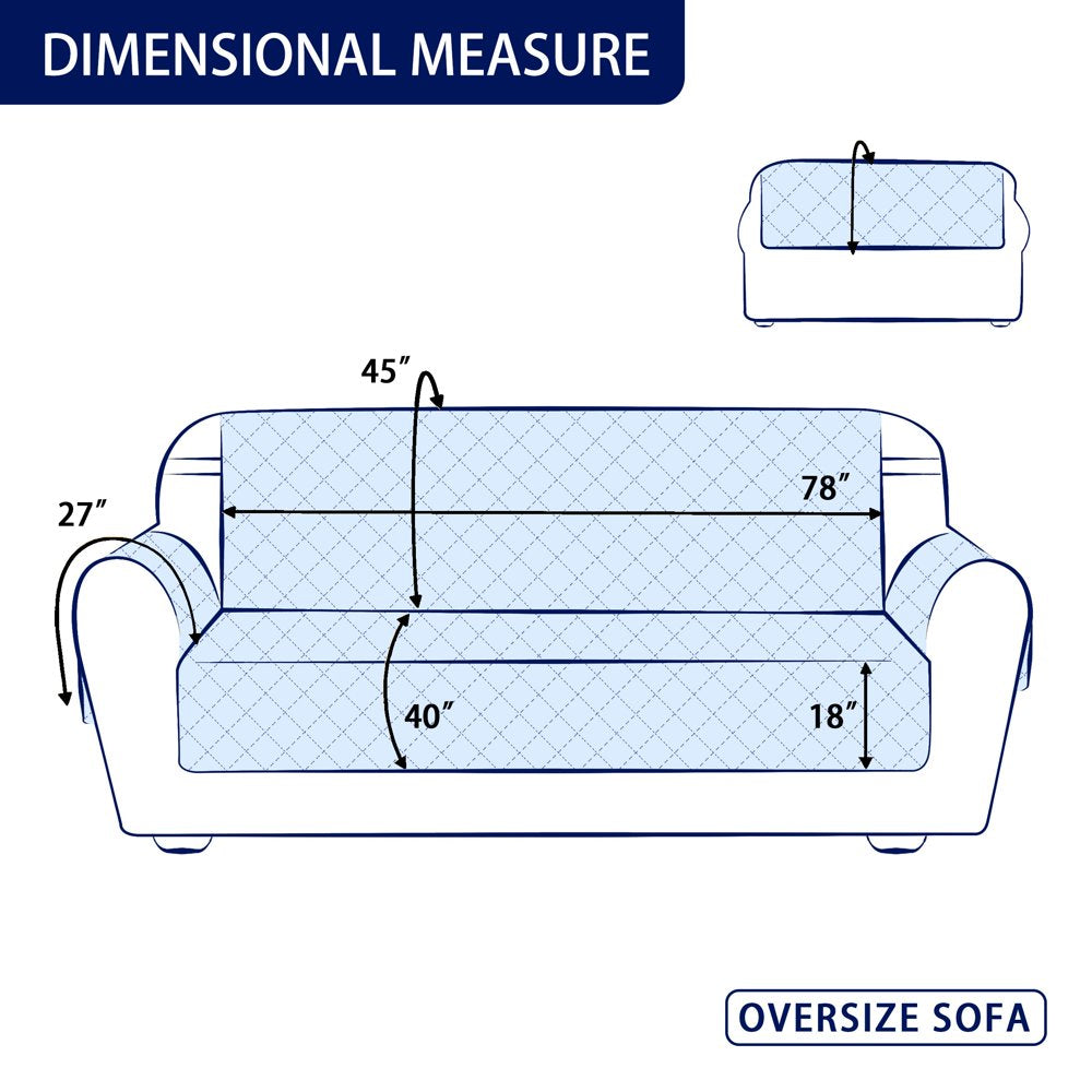 Subrtex Reversible Sofa Slipcover Non-Slip Washable Couch Cover (Oversize Sofa, Chocolate)