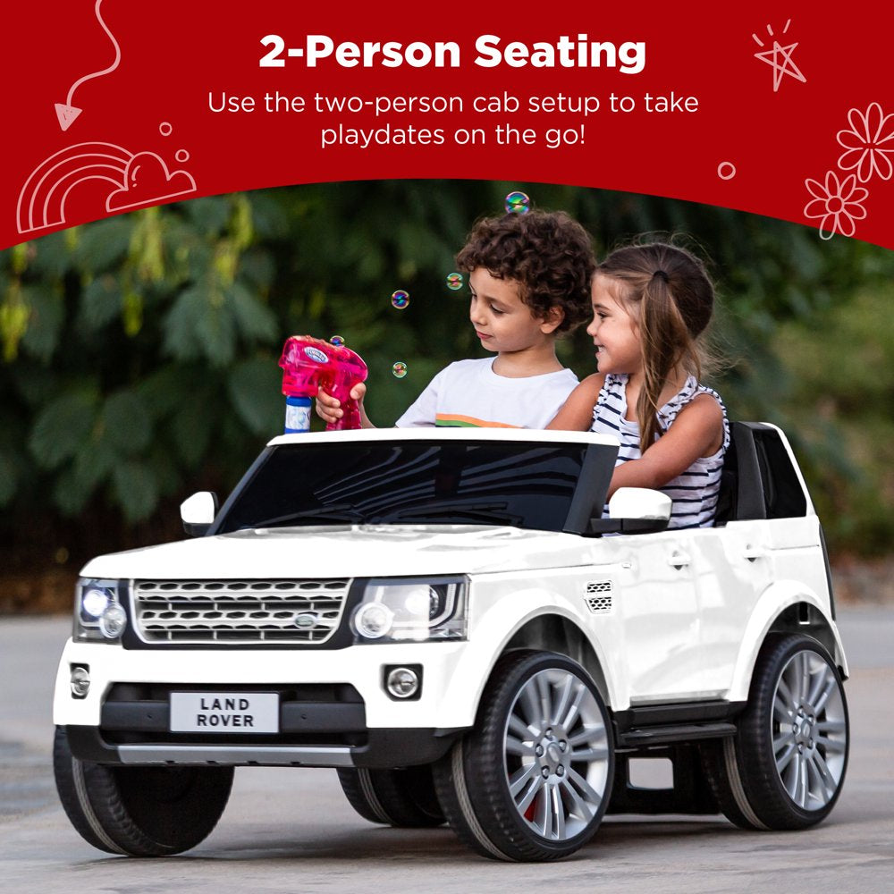 Best Choice Products 12V 3.7 MPH 2-Seater Licensed Land Rover Ride On Car Toy w/ Parent Remote Control - White