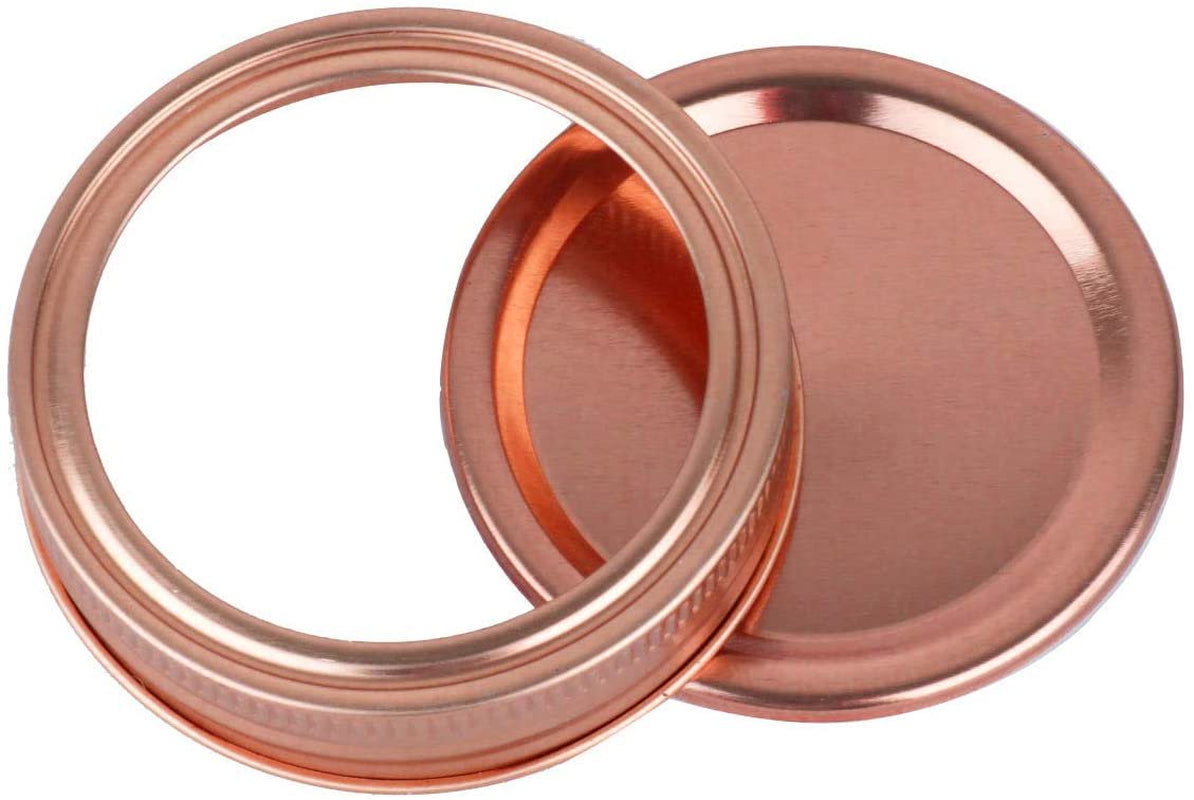 Ball Kerr Mason Jar Canning Lids and Rings Regular Mouth |12 Set, Rose Gold|