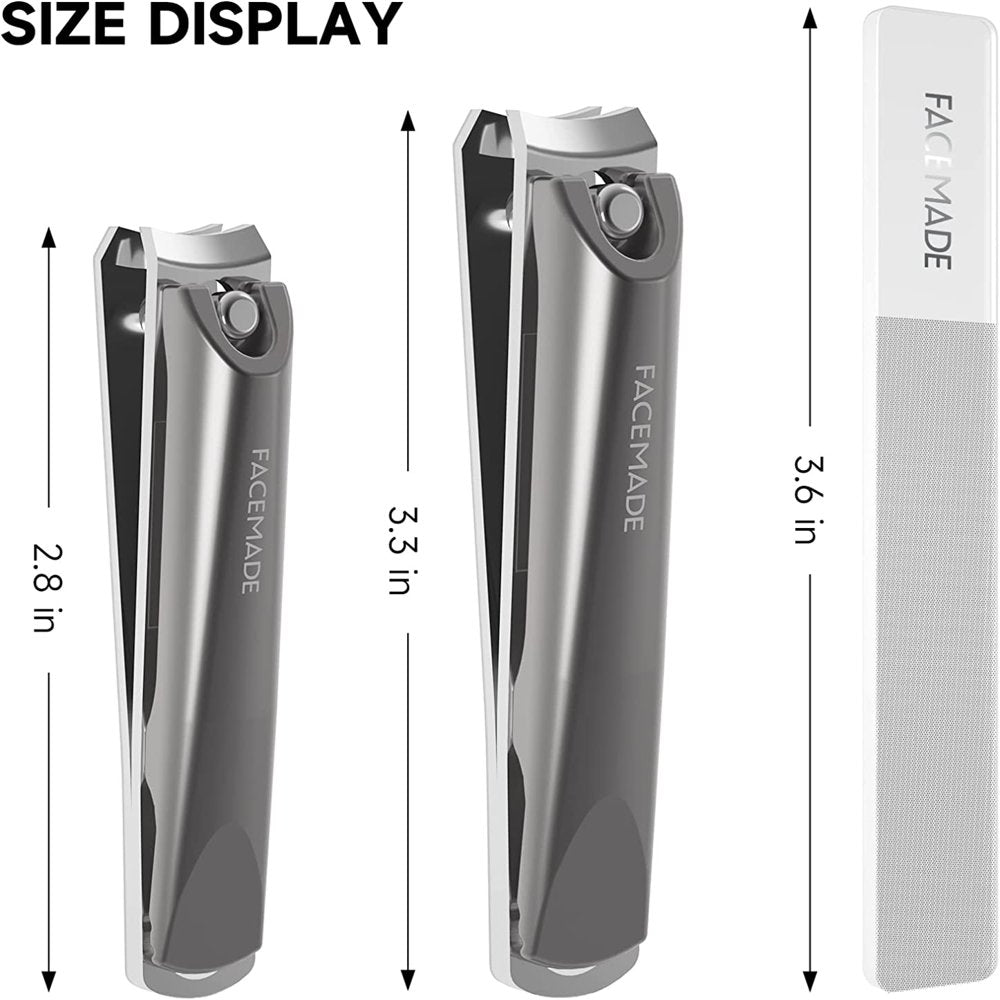  Nail Clipper Set ,Stainless Steel Fingernails & Toenails Clippers & Nail File Sharp with Case, Set of 3