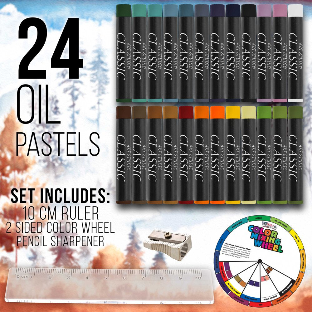 102-Piece Deluxe Art Creativity Set with Wooden Case - Artist Painting, Sketching and Drawing Set, 24 Watercolor Paint Colors, 17 Brushes, 24 Colored Pencils, Sketch & Painting Pads