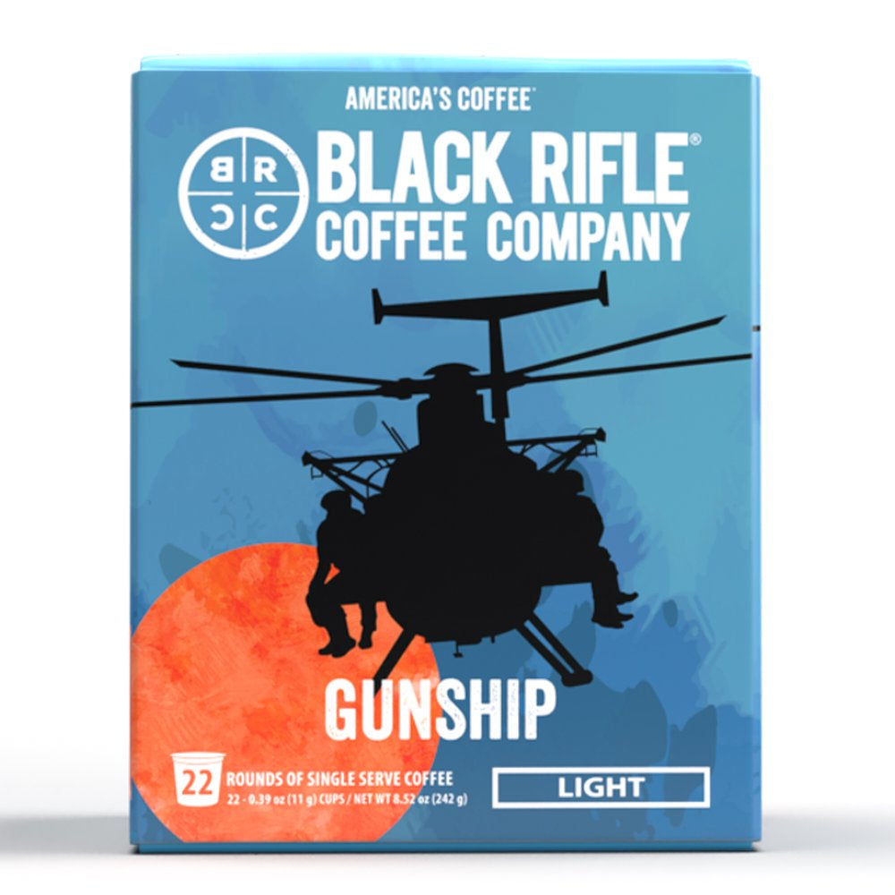 (2 pack) Black Rifle Coffee Company Gunship K-Cup Pods, Light Roast, 22 Ct