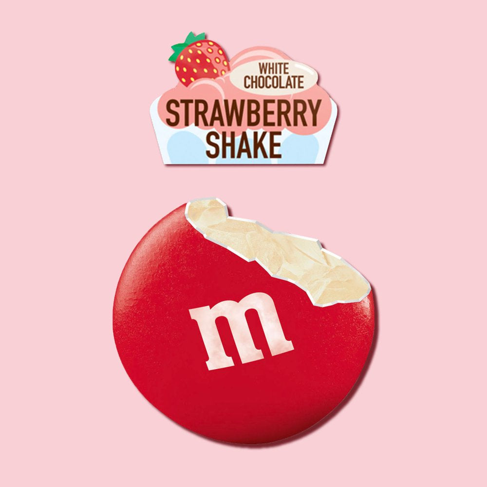 M&M's White Chocolate Strawberry Shake Valentines Candy - 7.44 oz Bag