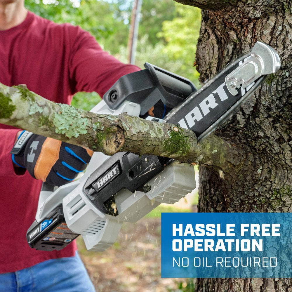 HART 20-Volt 8-inch Battery-Powered Pruning Chainsaw Kit, (1) 2.0Ah Lithium-Ion Battery