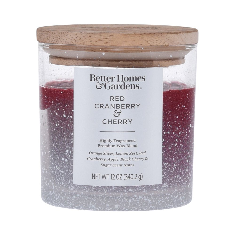 Better Homes & Gardens Cashmere & Teak Scented 2-Wick Snow Glass Jar Candle, 12 oz