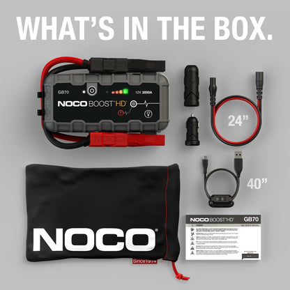 NOCO Boost HD GB70 2000A 12V UltraSafe Portable Lithium Jump Starter