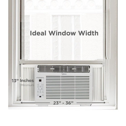 Midea 6,000 BTU 115V Window Air Conditioner with Comfort Sense Remote, White, MAW06R1WWT