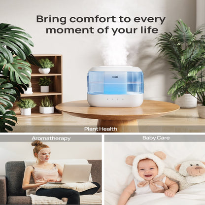 Dreo Humidifier for Bedroom, Quiet 4L Cool Mist Top-Fill Ultrasonic Humidifiers With Essential Oils, LED Display With Night Light, Touch Control, Auto Shut-Off, Blue