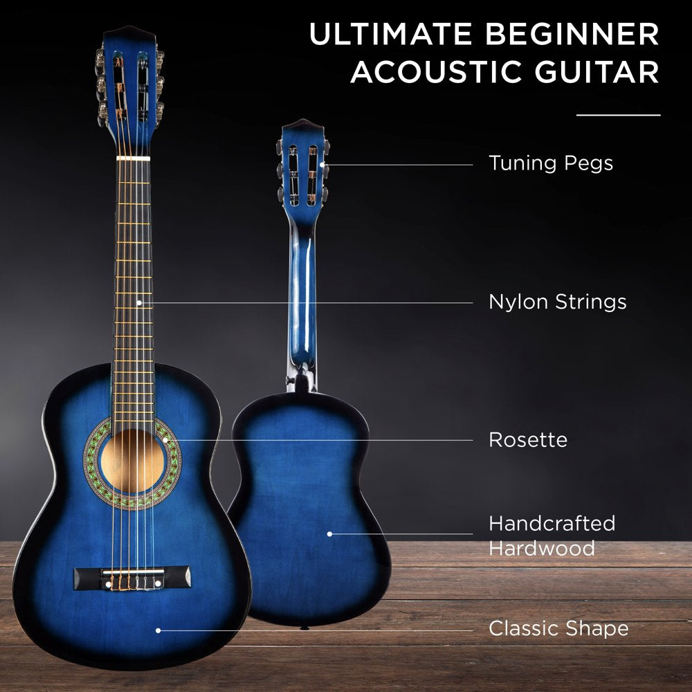 Best Choice Products 30in Kids Acoustic Guitar Beginner Starter Kit with Tuner, Strap, Case, Strings - Blueburst