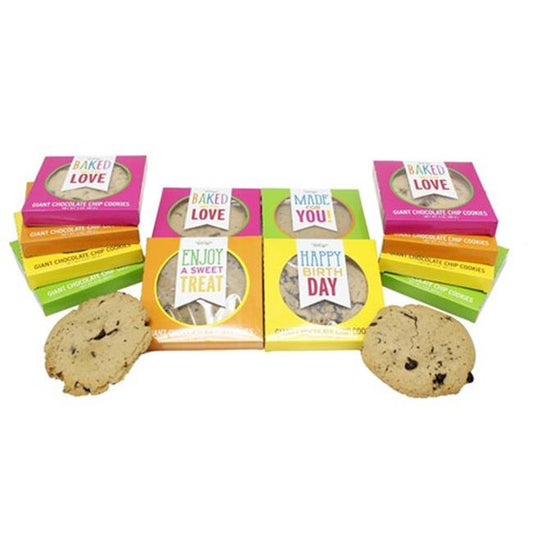 Set of 12 Too Good Gourmet Giant Chocolate Chip Sentiment Cookies 3 oz.