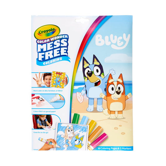 Crayola Color Wonder Mess Free Bluey Coloring Set, 18 Pages, Gifts for Beginner Unisex Child