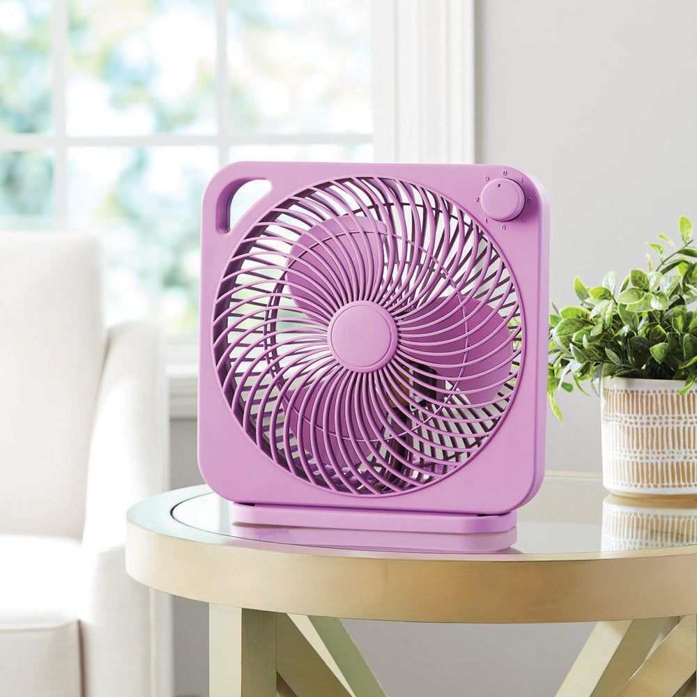 Mainstays 9 Inch Personal Box Fan with 3 Speeds Teal