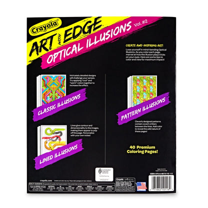 Crayola Art with Edge Optical Illusions Coloring Book, 40 Pages, Child