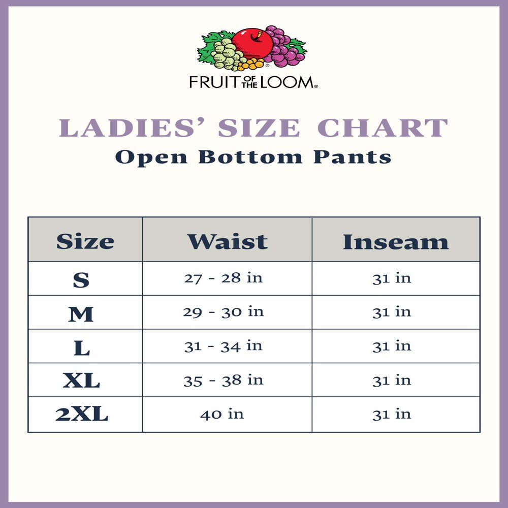 Fruit of the Loom Women's Eversoft Fleece Open Bottom Pant