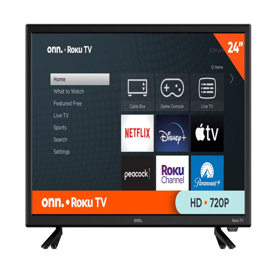 onn. 24” Class HD (720P) LED Roku Smart TV (100012590)