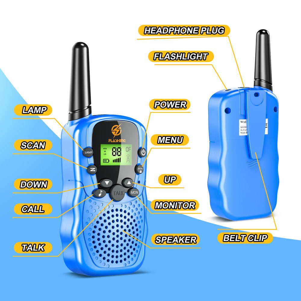 Kids Walkie Talkies 3 Packs, 2 Way Radio, 3 KM Long Range, Clear Sound 22 Channels Toy for Boys Girls 3-12 Years Old Best Gift