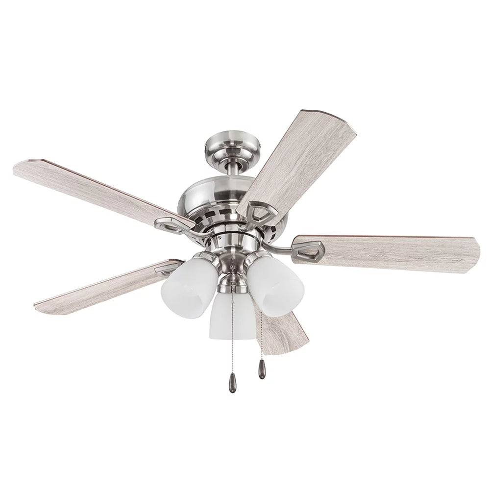 Prominence Home Miller Park 44" Bronze LED Ceiling Fan with 5 Blades, Pull Chains & Reverse Airflow